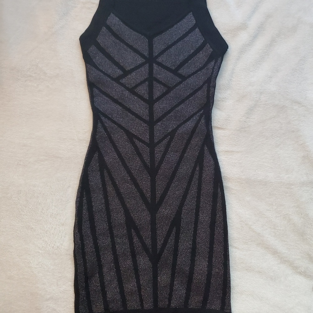 Forever 21 Black Metallic Bodycon Dress